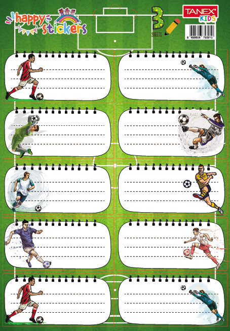 ETICHETE SCOLARE 30/SET FOTBAL TLS-804 TANEX ETICHETE SCOLARE 30/SET FOTBAL TLS-804 TANEX